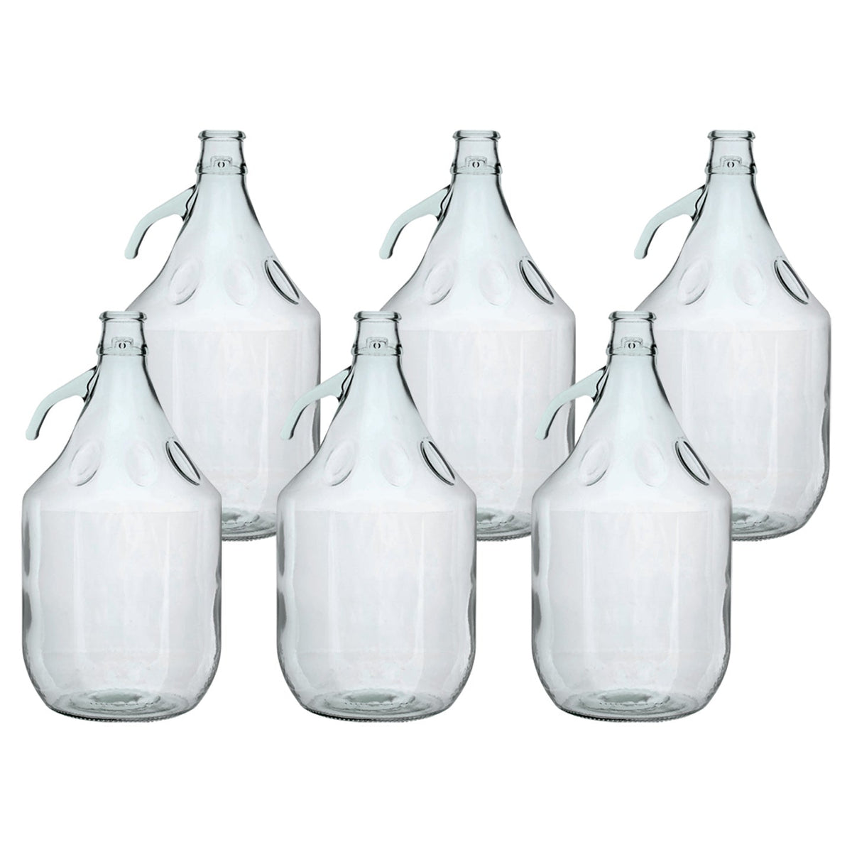 5L Clear Glass Demijohn Bottles, Box of 6-0