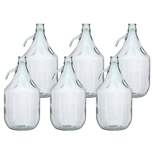 5L Clear Glass Demijohn Bottles, Box of 6-0