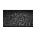 Rubber Doormat, 60cm x 40cm - 'Welcome' (Flower)-0