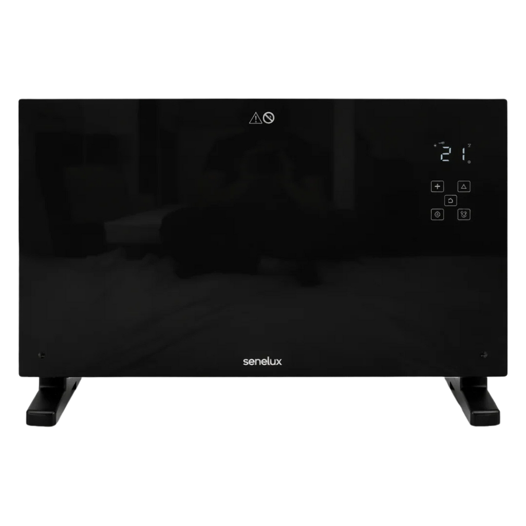Black Glass Panel Heater with Wifi Controls