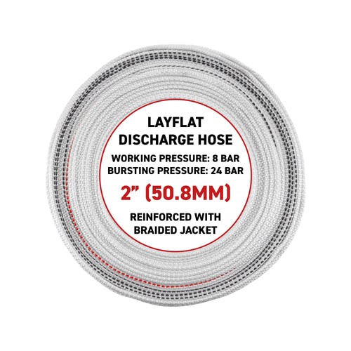 2" Lined Lay Flat Discharge Hose, 8-24 BAR-0