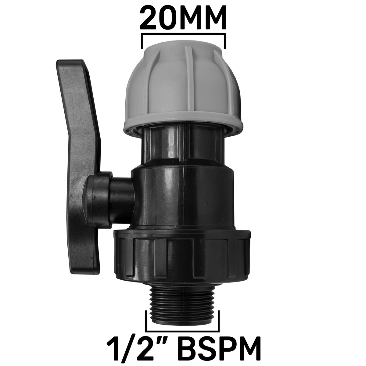 MDPE Stop Valve, 20mm - 1/2" BSPM-0