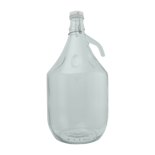 5L Clear Glass Demijohn Bottle with Swing-top Cap-0