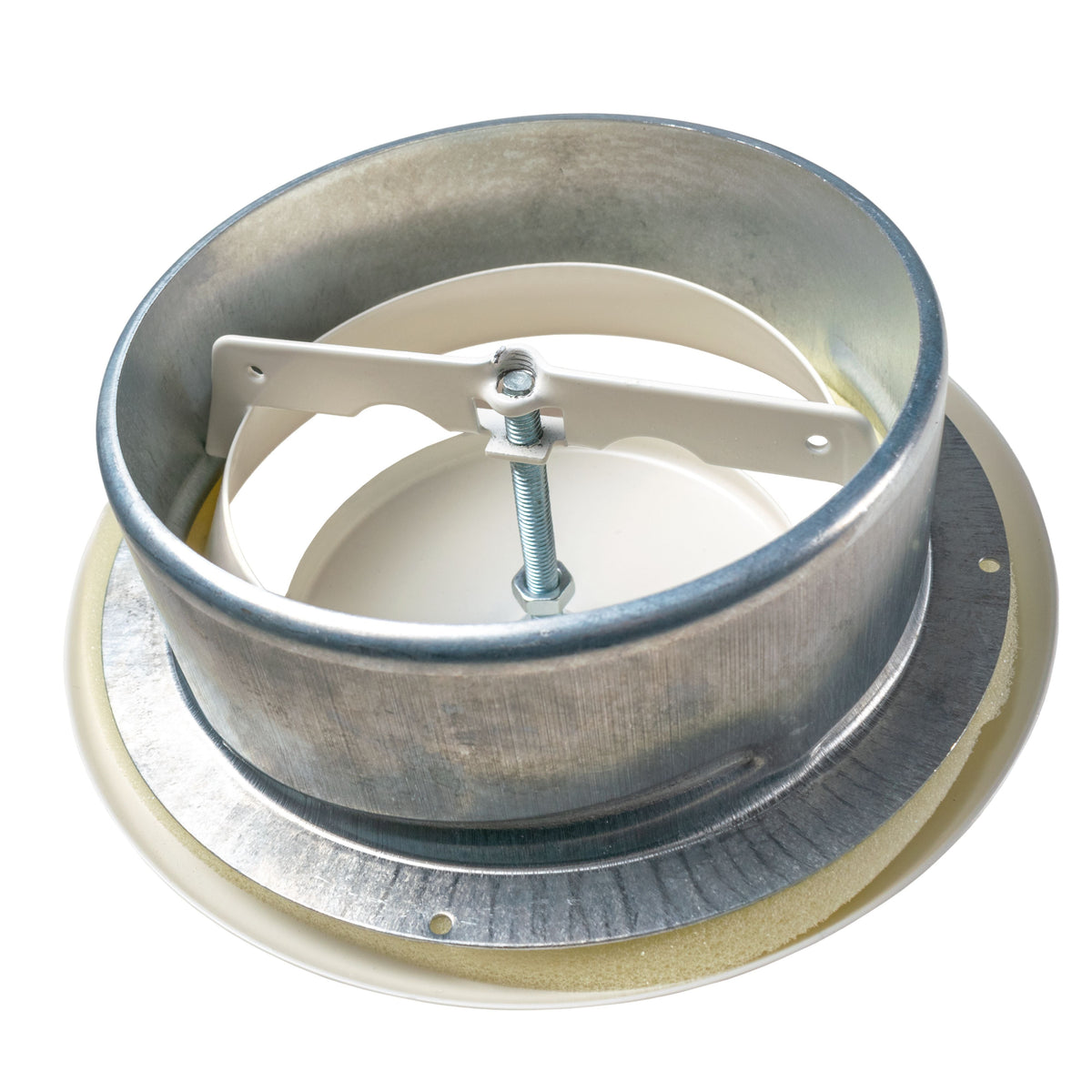 White Metal Anemostat Exhaust Ceiling Valve, 125mm-3