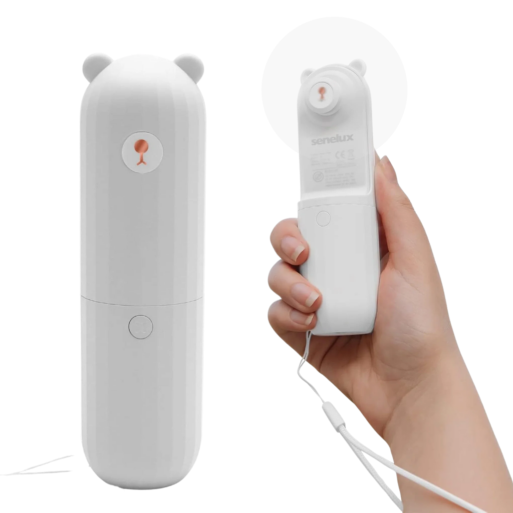 Rechargeable Hand Held Pocket Fan for Personal Cooling with Medium and High Fan Speeds and Optional Portable Power Bank